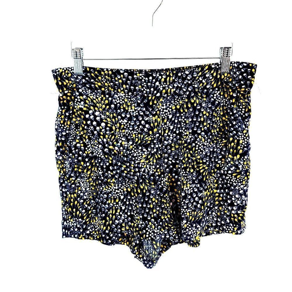Ann Taylor Loft Blue Yellow Floral Small Hot Pants High Rise Shorts 30/4 Viscose